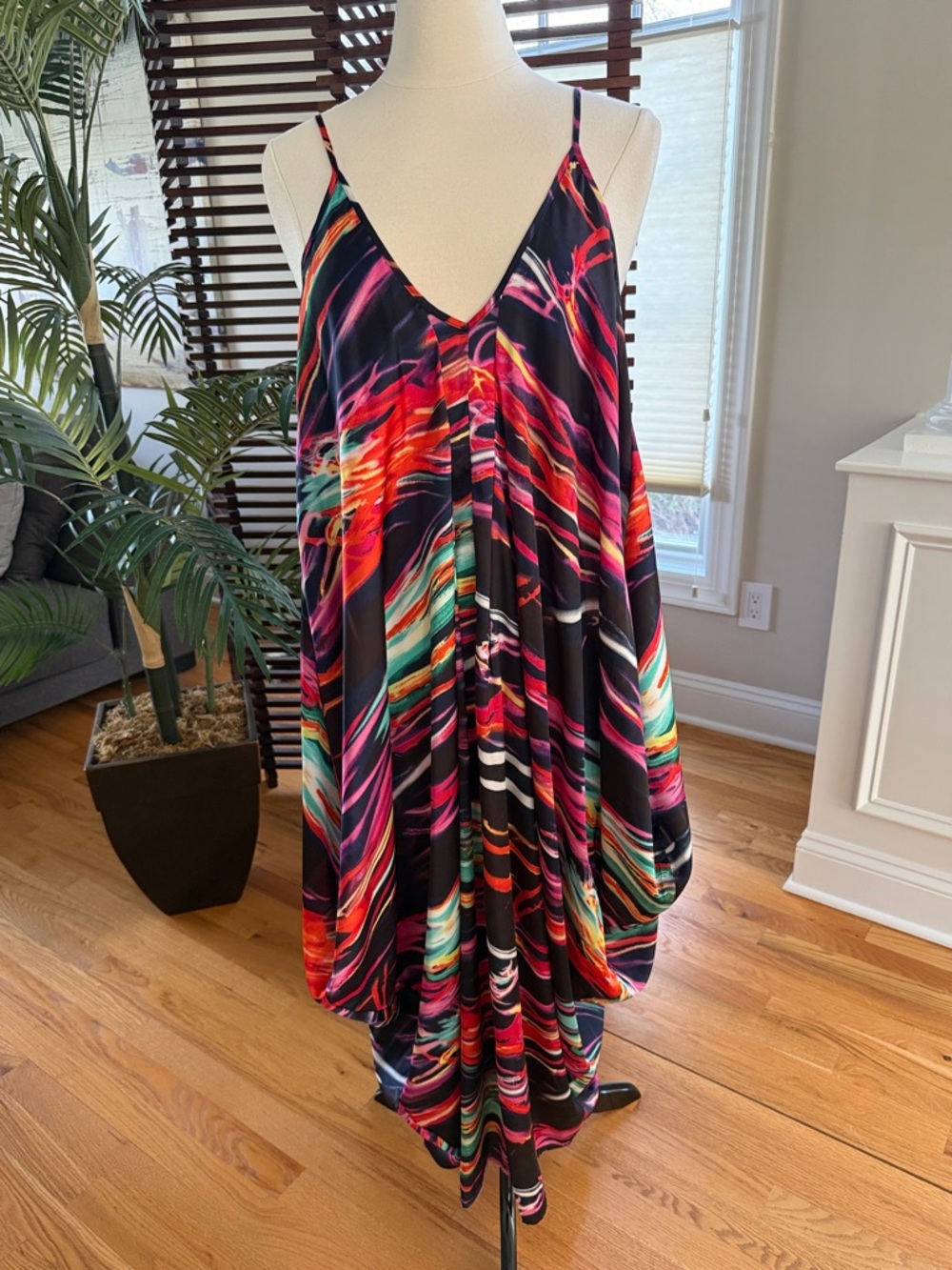 Vibrant Multicolor Flowing Slip Dress